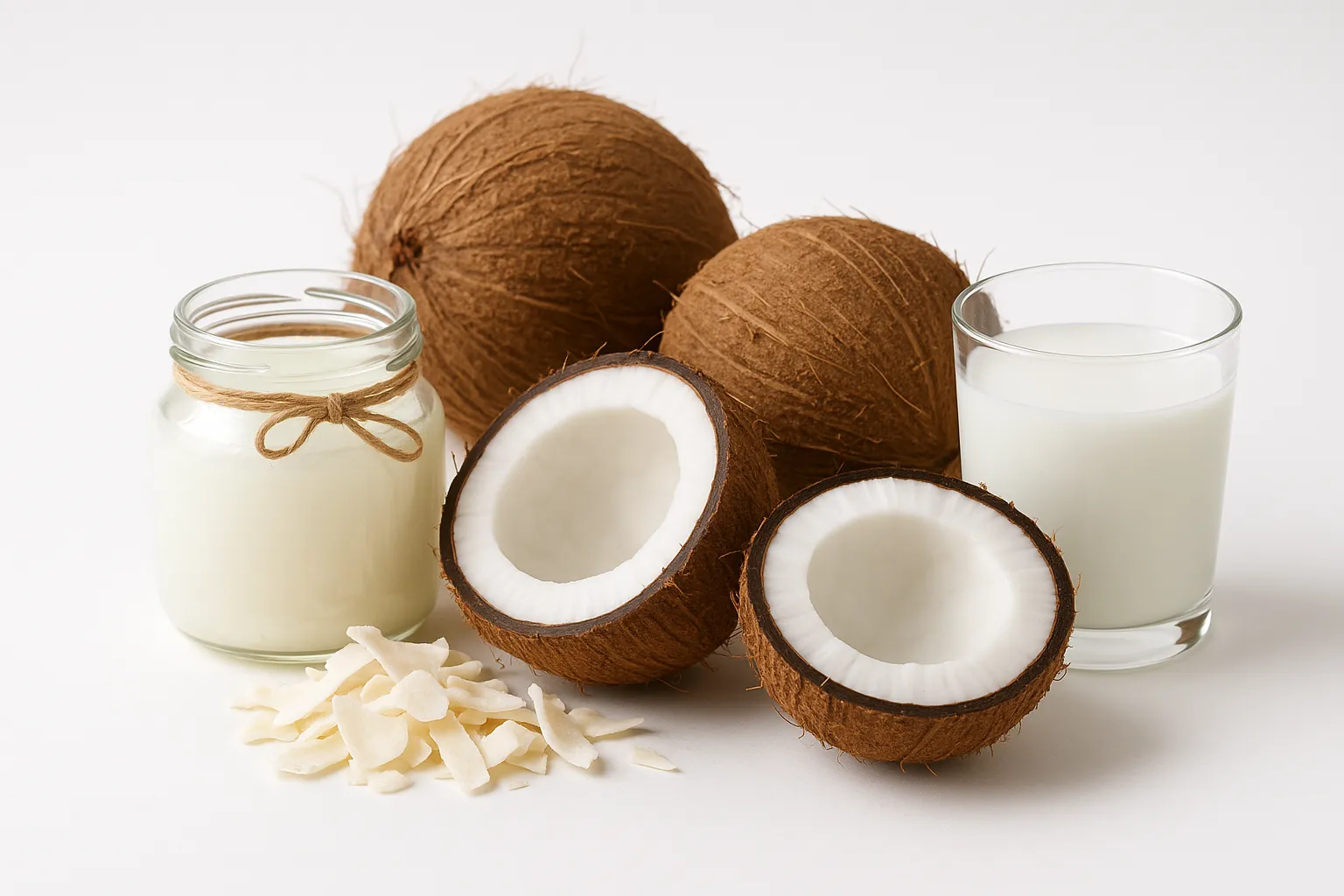 Selection of Sri Lankan coconut products including oil and milk powder